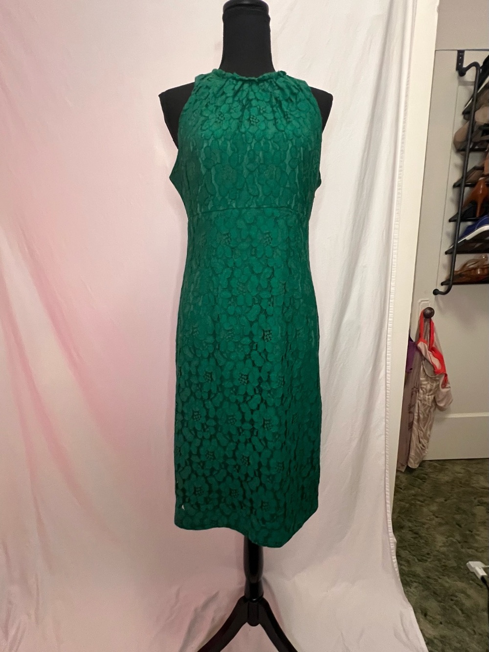 Trina Turk Emerald Green Lace Midi Dress